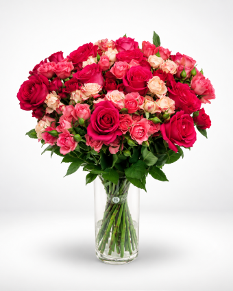 Elegant Red and Pink Rose Bouquet