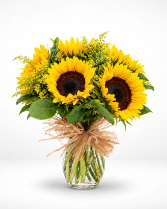 Sunflower Bouquet in Glass Vase