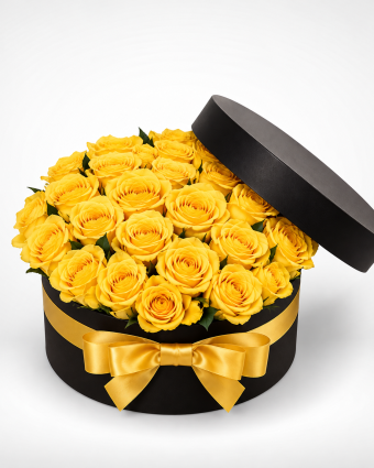 Luxury Yellow Rose Hatbox (1)
