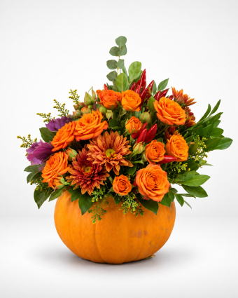Autumn Pumpkin Floral Arrangement (1)