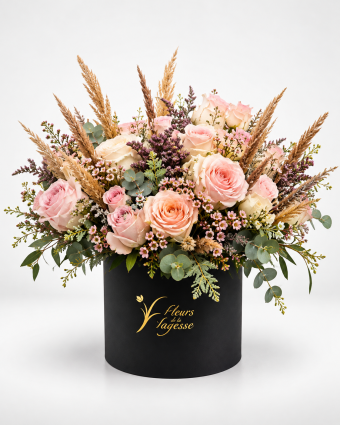 Luxury Blush Rose Hatbox Arrangement