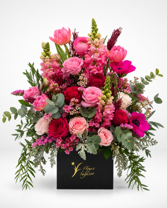 Luxury Pink Floral Hatbox Arrangement