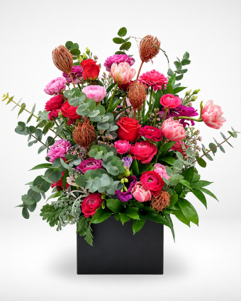 Luxurious Pink and Red Floral Box Arrangement