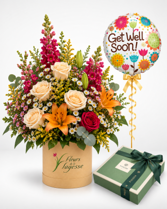 Elegant Get Well Floral Gift Set