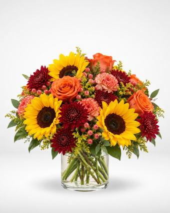 Vibrant Sunflower and Rose Bouquet
