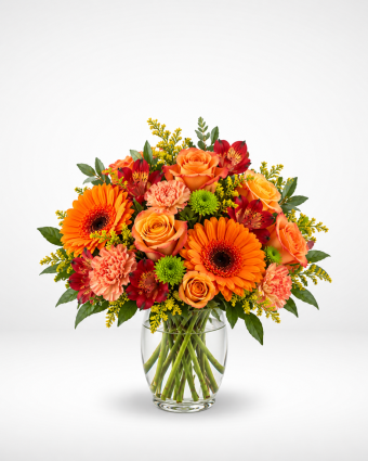 Elegant Autumnal Bouquet in Glass Vase