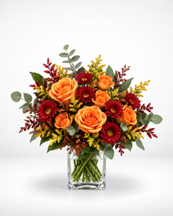 Autumn Bouquet in a Glass Vase