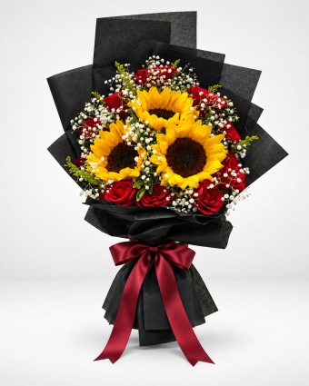 Luxury Sunflower and Rose Bouquet