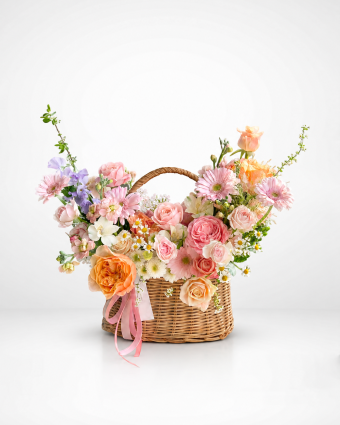 Pastel Garden Basket